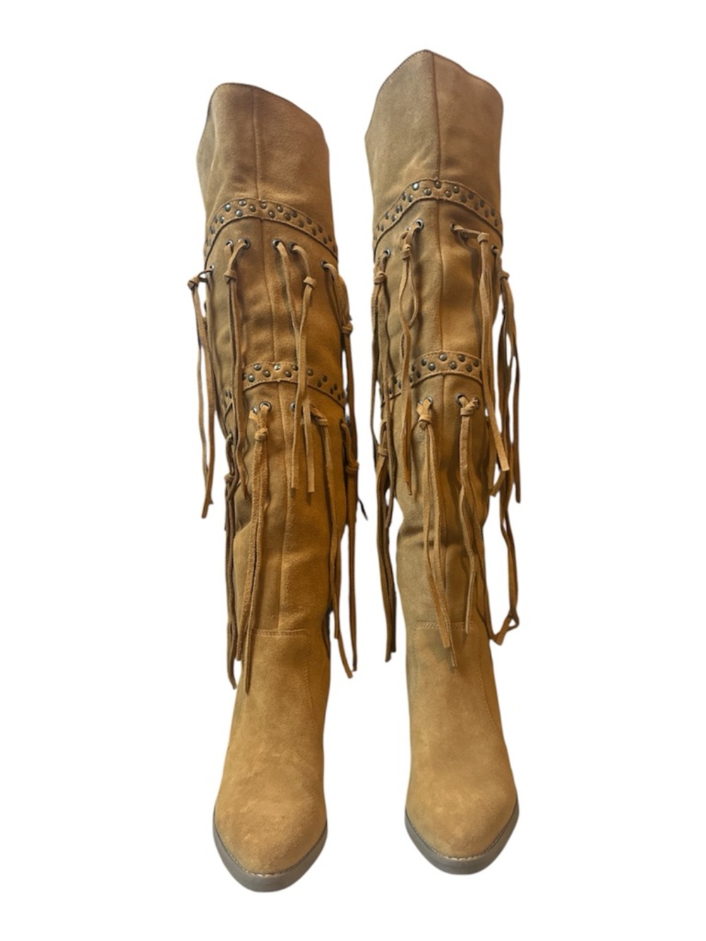Dingo Tan Fringe Suede Over-the-Knee Boots size 6.5 - Picture 9 of 12